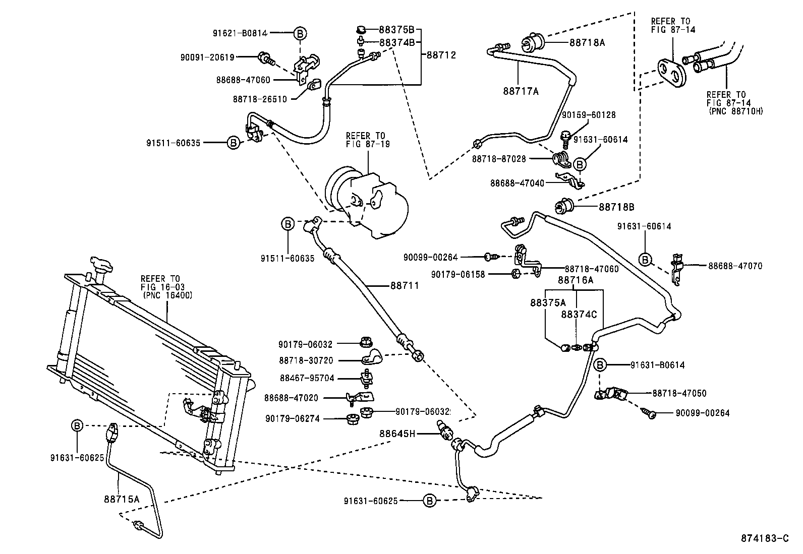 Toyota 88711-47021 HOSE, COOLER REFRIGERANT DISCHARGE, NO.1
