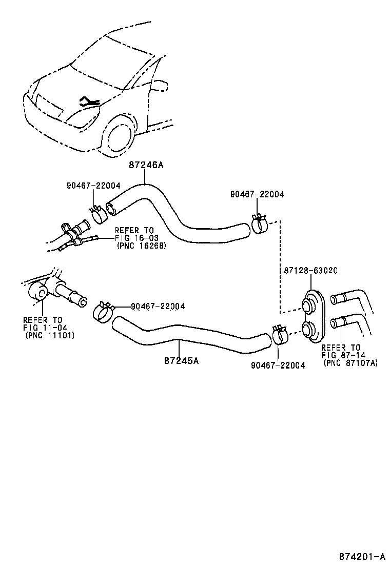 87245-63020 HOSE, HEATER WATER, OUTLET A product image