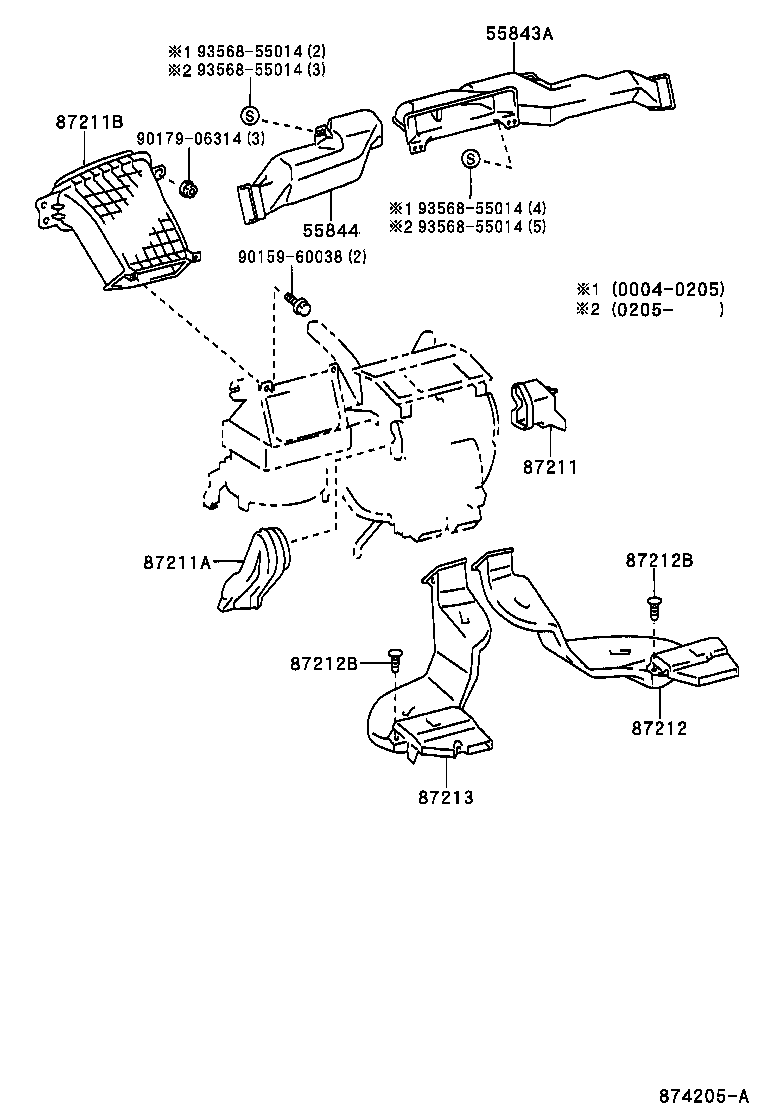 55844-63010 DUCT, HEATER TO REGISTER, NO.2 product image