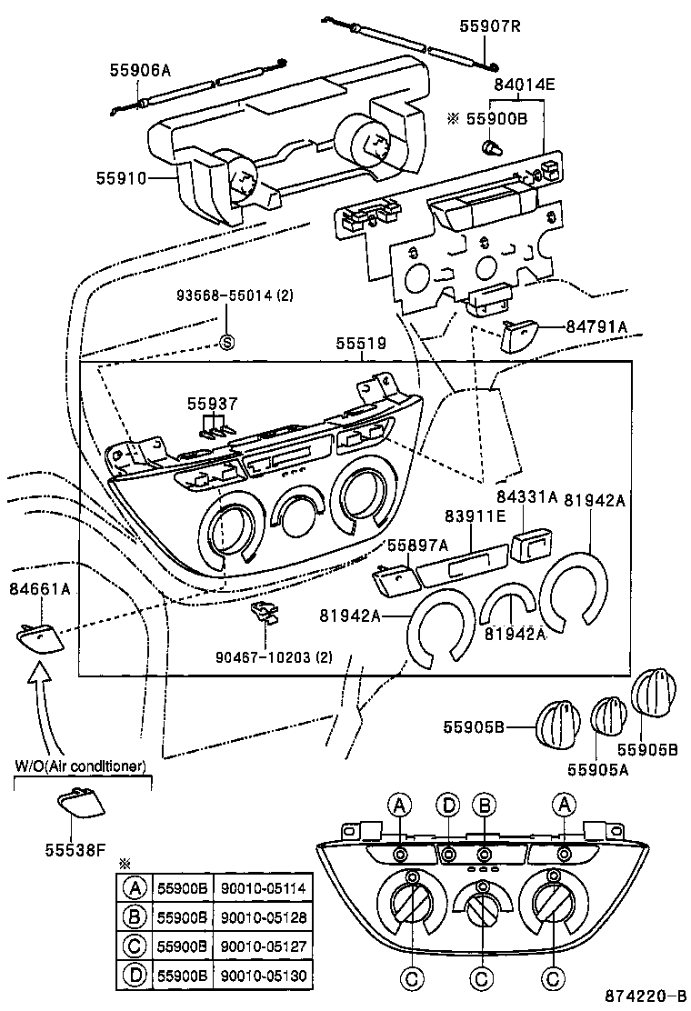 Toyota 55538-42010 COVER, COOLER SWITCH HOLE