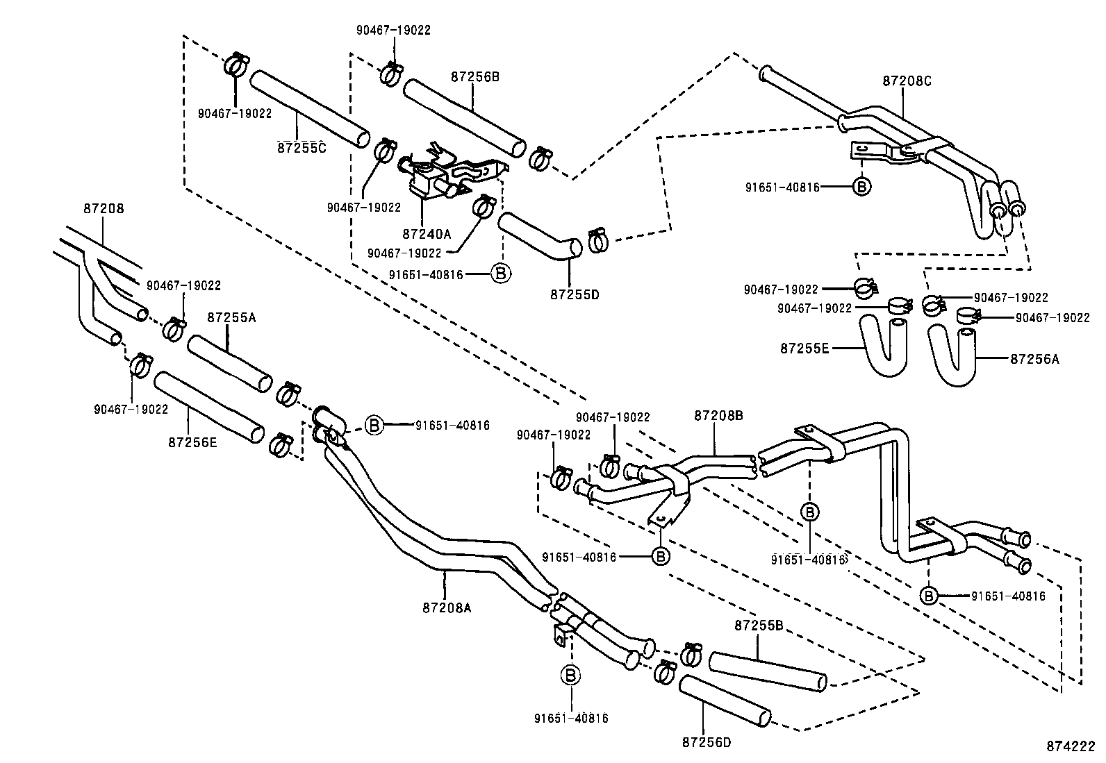 99556-20200 HOSE, REAR HEATER WATER INLET, C product image