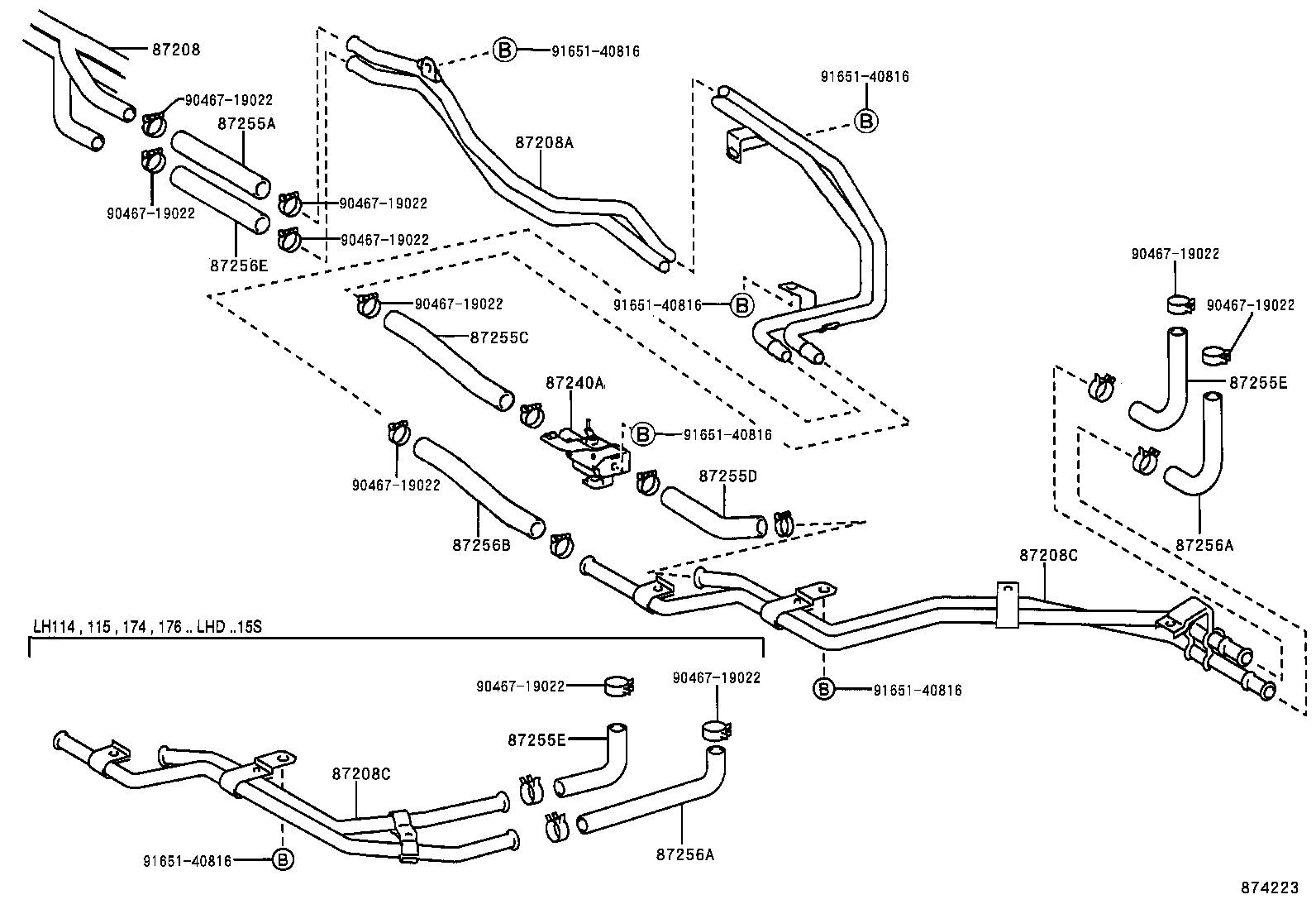 99556-20200 HOSE, REAR HEATER WATER INLET, C product image