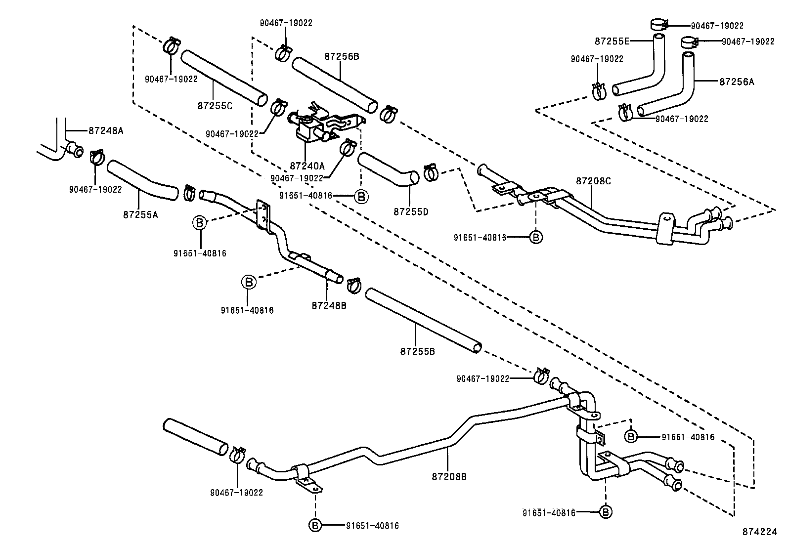 99556-20200 HOSE, REAR HEATER WATER INLET, C product image