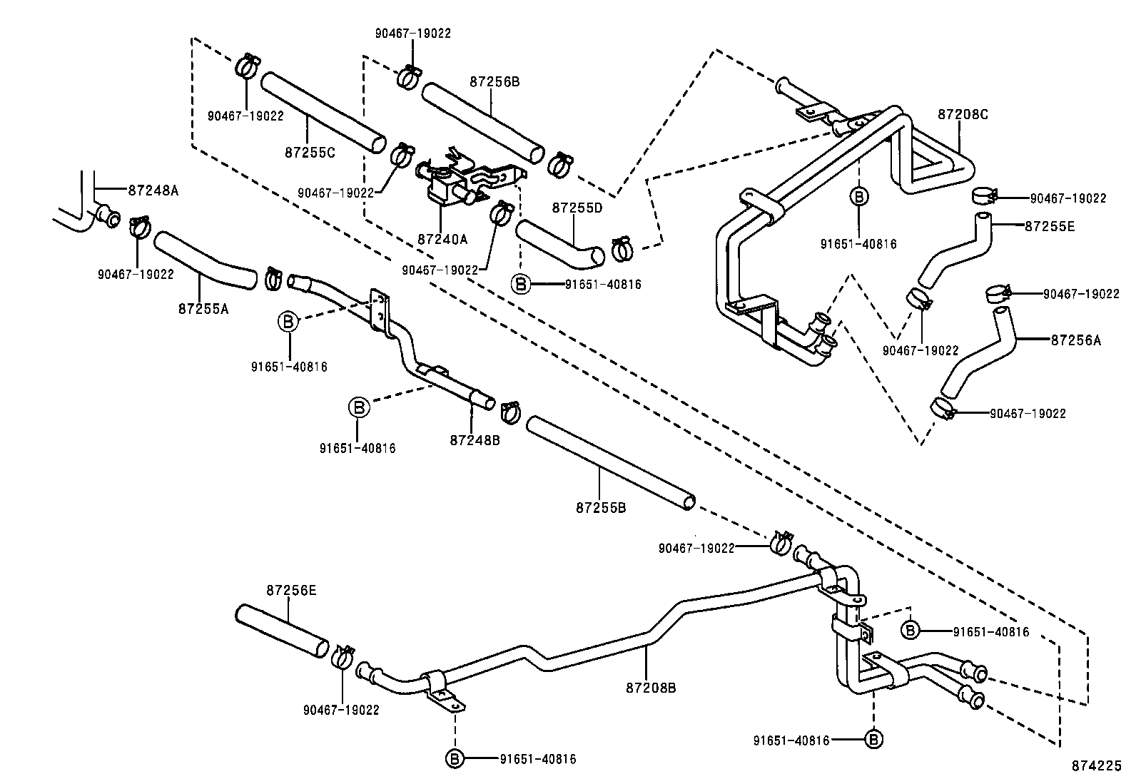 99556-20200 HOSE, REAR HEATER WATER INLET, C product image