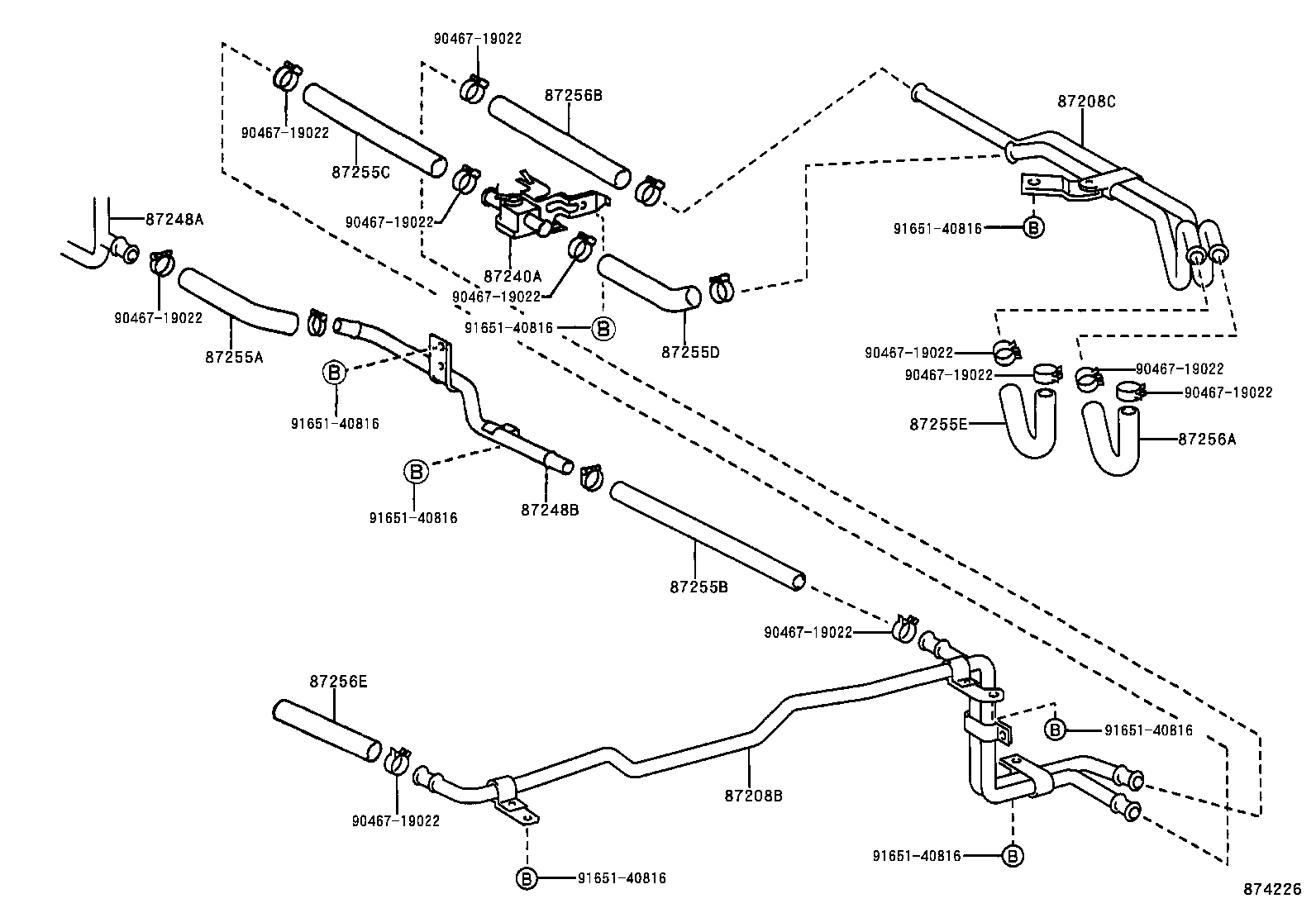 99556-20200 HOSE, REAR HEATER WATER INLET, C product image