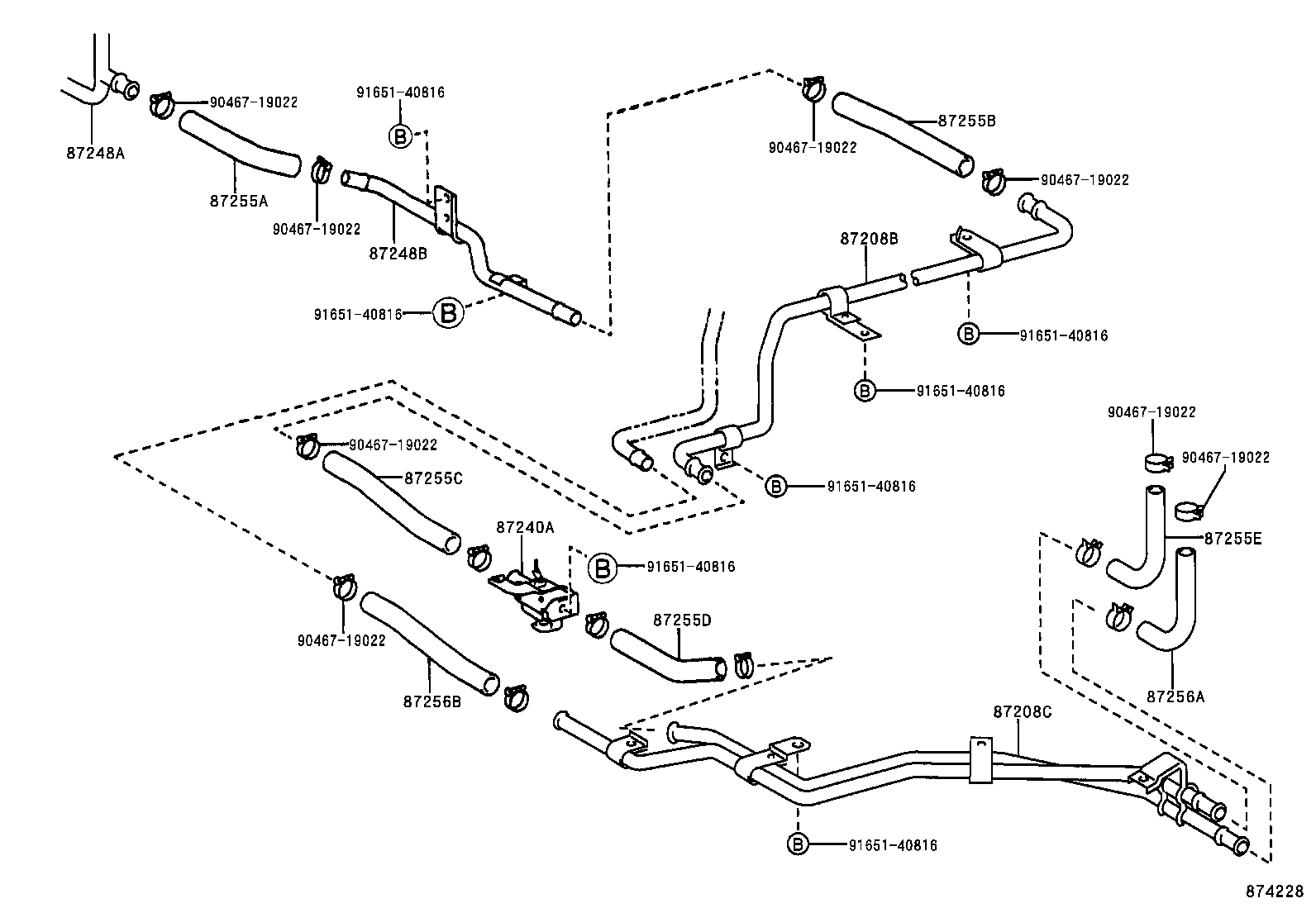 99556-20200 HOSE, REAR HEATER WATER INLET, C product image