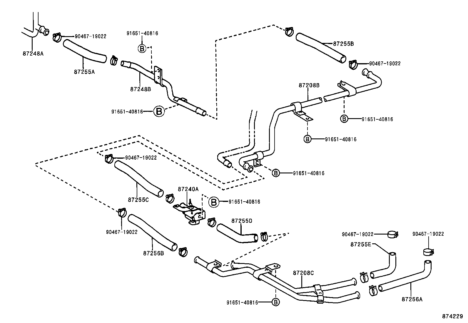 99556-20200 HOSE, REAR HEATER WATER INLET, C product image