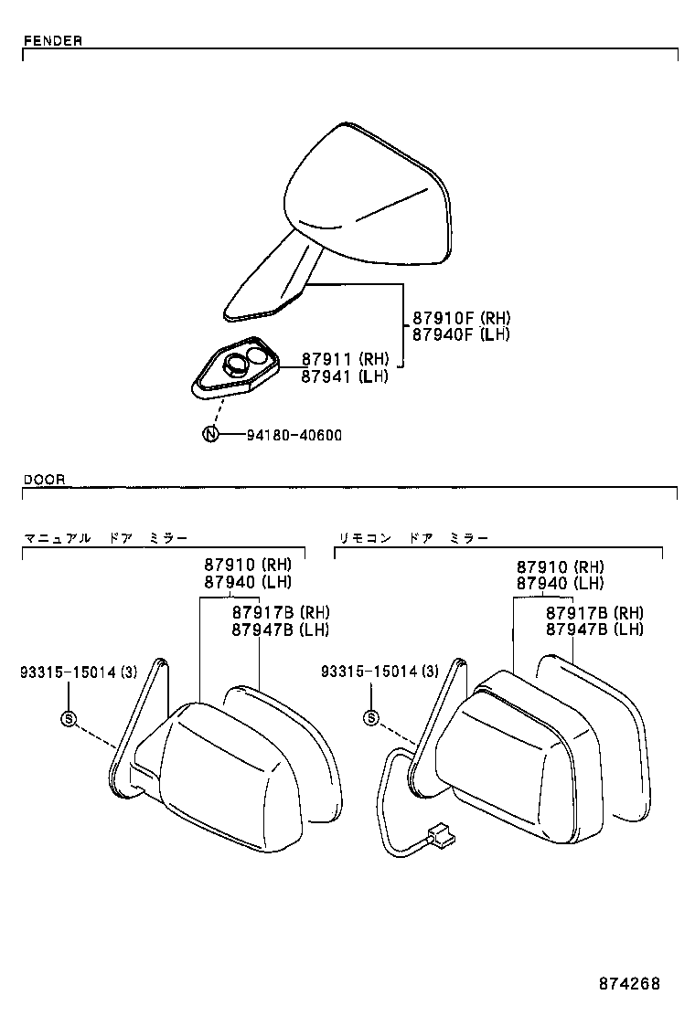 87907-35010-J2 DEVICE SUB-ASSY,FRONT FENDER SIDE VIEW,LH product image