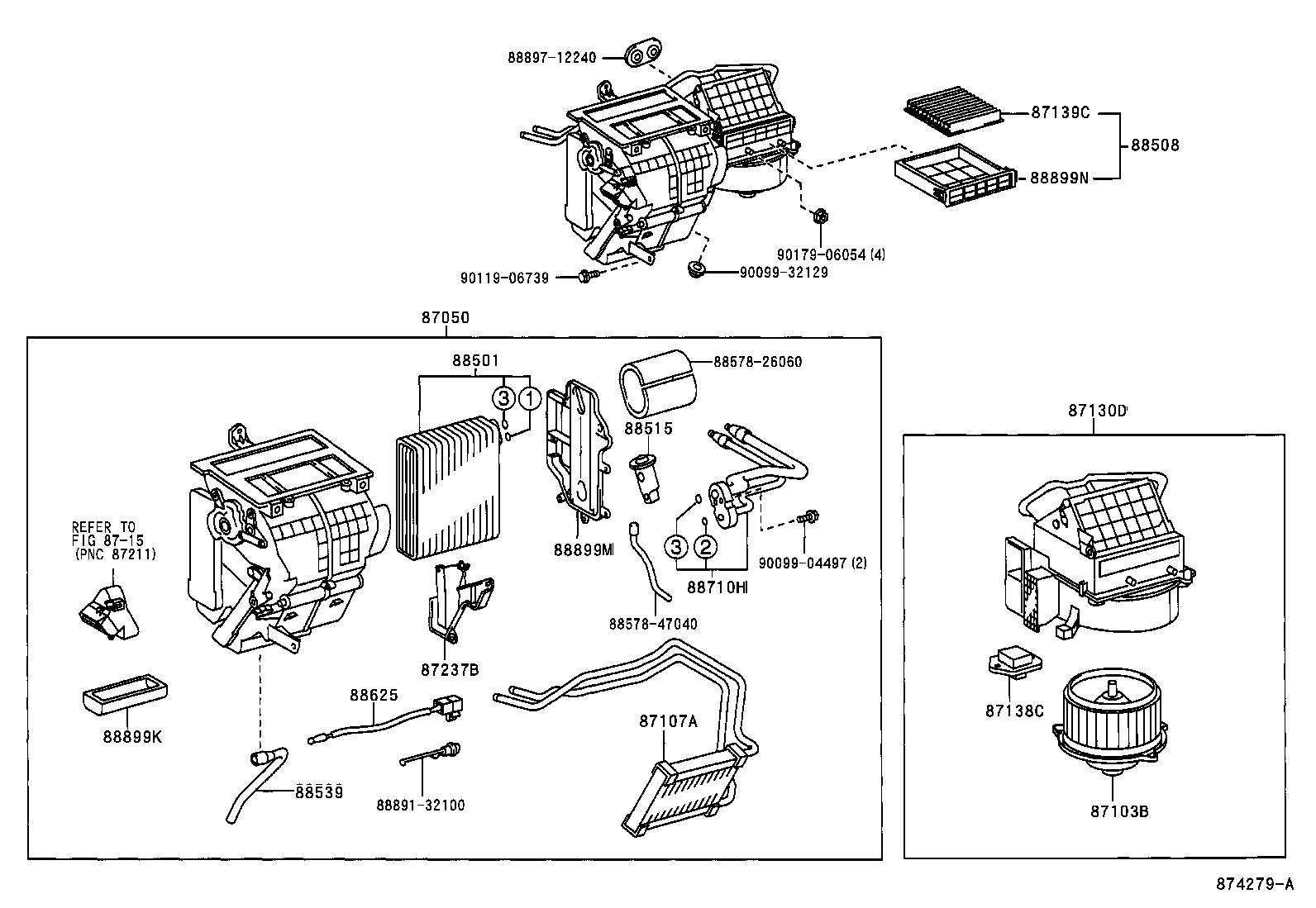 87103-20150 MOTOR SUB-ASSY, BLOWER W/FAN product image