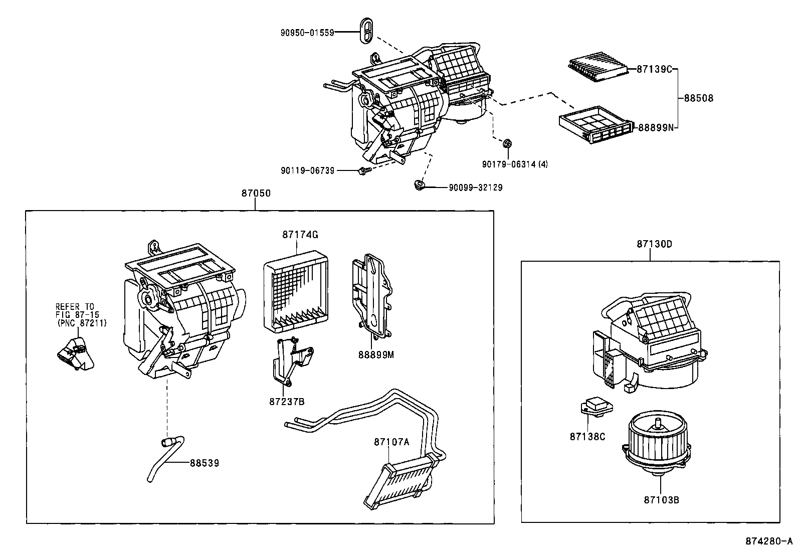 87103-20150 MOTOR SUB-ASSY, BLOWER W/FAN product image