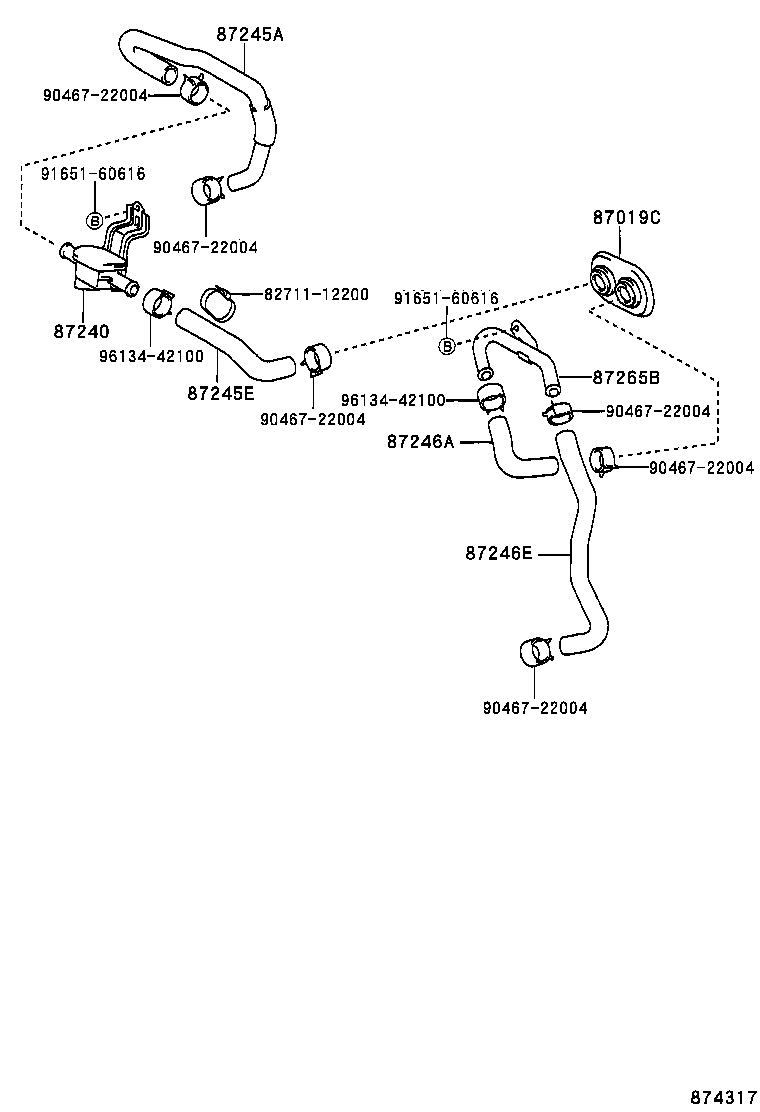 87245-35880 HOSE, HEATER WATER, OUTLET A product image