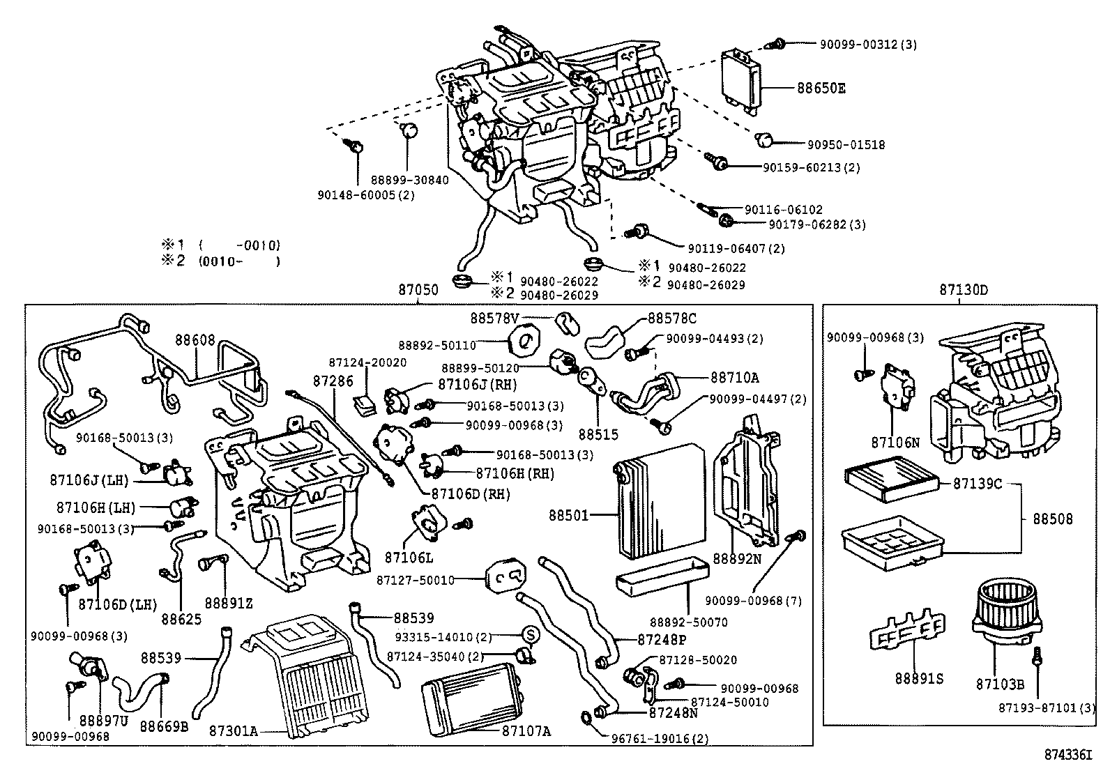 Toyota 88501-50211 EVAPORATOR SUB-ASSY, COOLER, NO.1