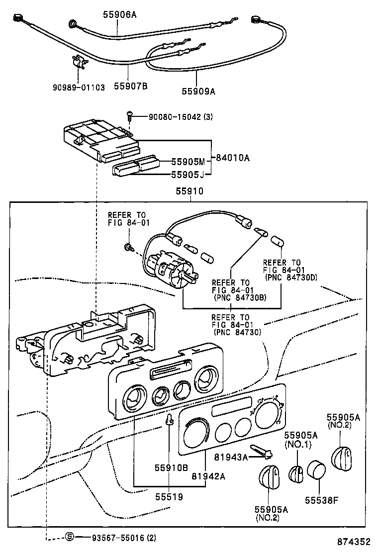 55907-08010 CABLE SUB-ASSY, TEMPERATURE DAMPER CONTROL product image
