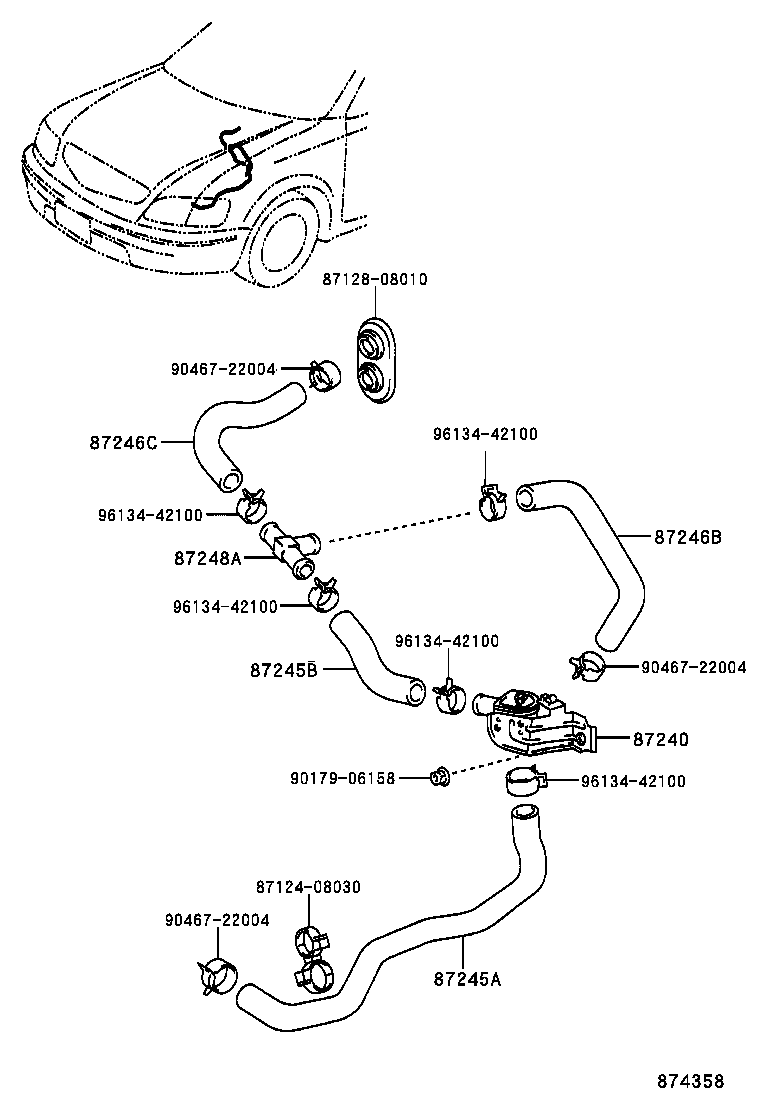 87240-08010 VALVE ASSY, HEATER WATER product image