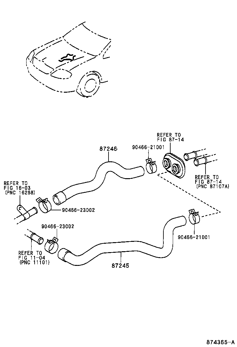 87245-1E100 HOSE, HEATER WATER, OUTLET product image