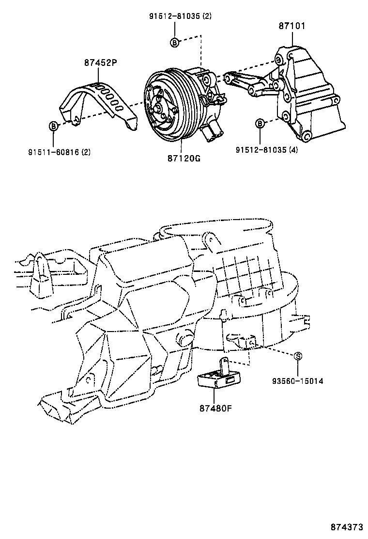 87101-35010 BRACKET SUB-ASSY, VISCOUS HEATER NO.1 product image