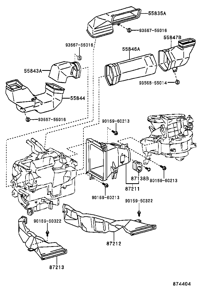 55835-04040 DUCT, HEATER TO REGISTER, CENTER product image