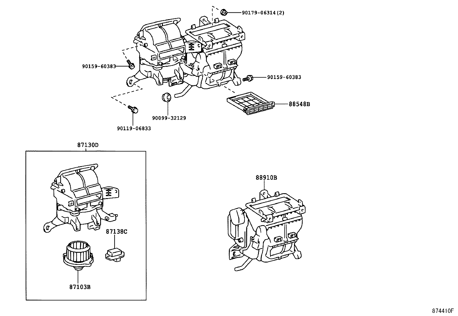 87107-12540 UNIT SUB-ASSY, HEATER RADIATOR product image