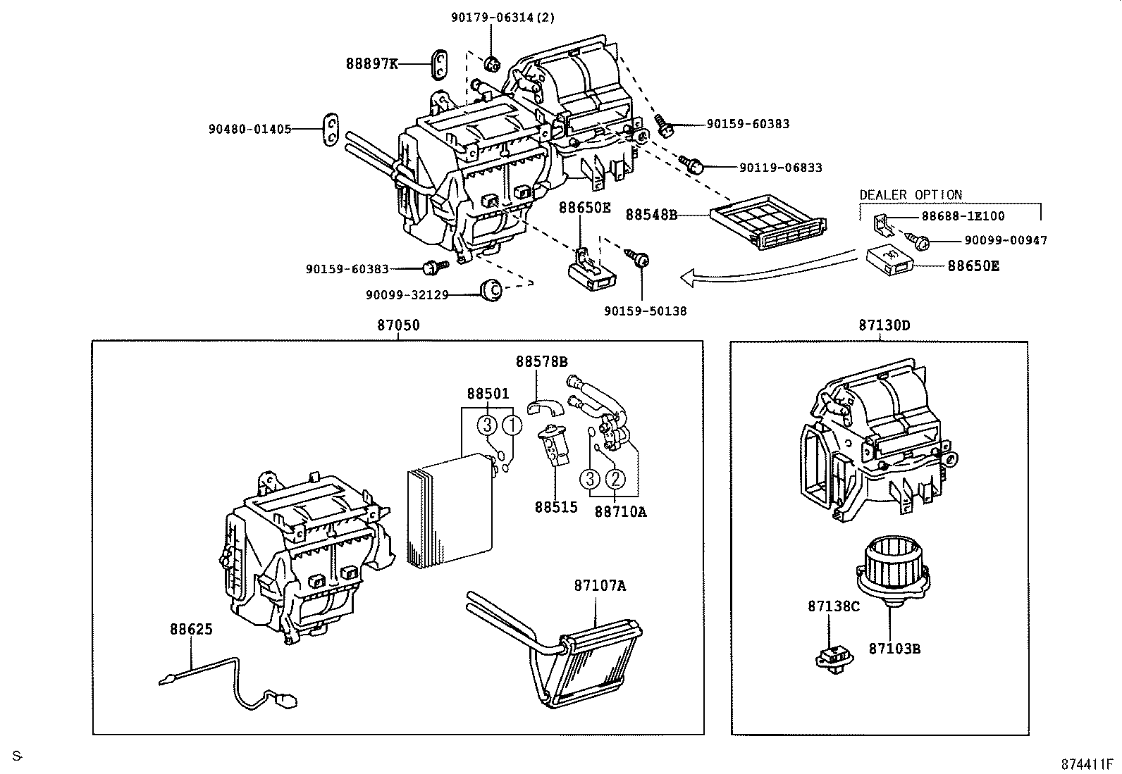 87107-12540 UNIT SUB-ASSY, HEATER RADIATOR product image