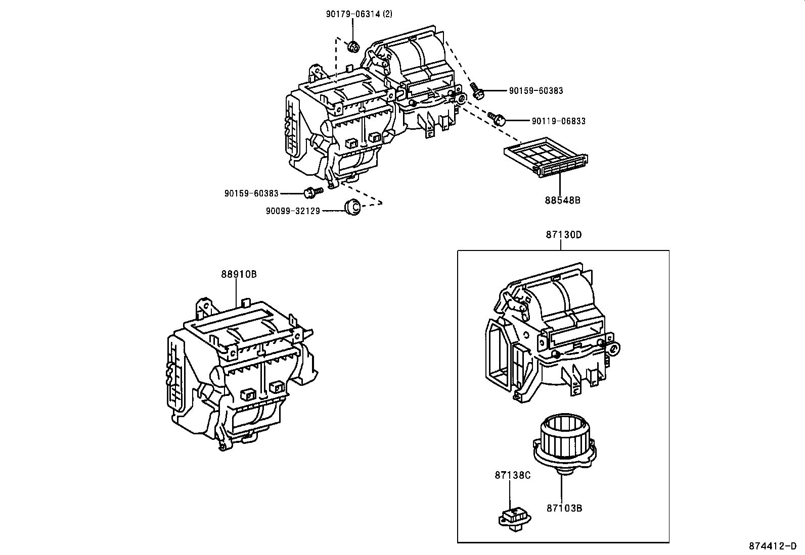 87107-12540 UNIT SUB-ASSY, HEATER RADIATOR product image