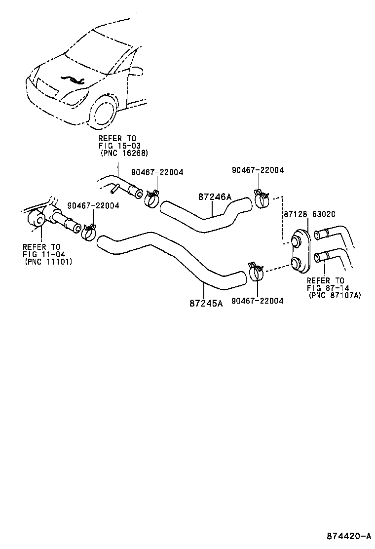 87245-63020 HOSE, HEATER WATER, OUTLET A product image
