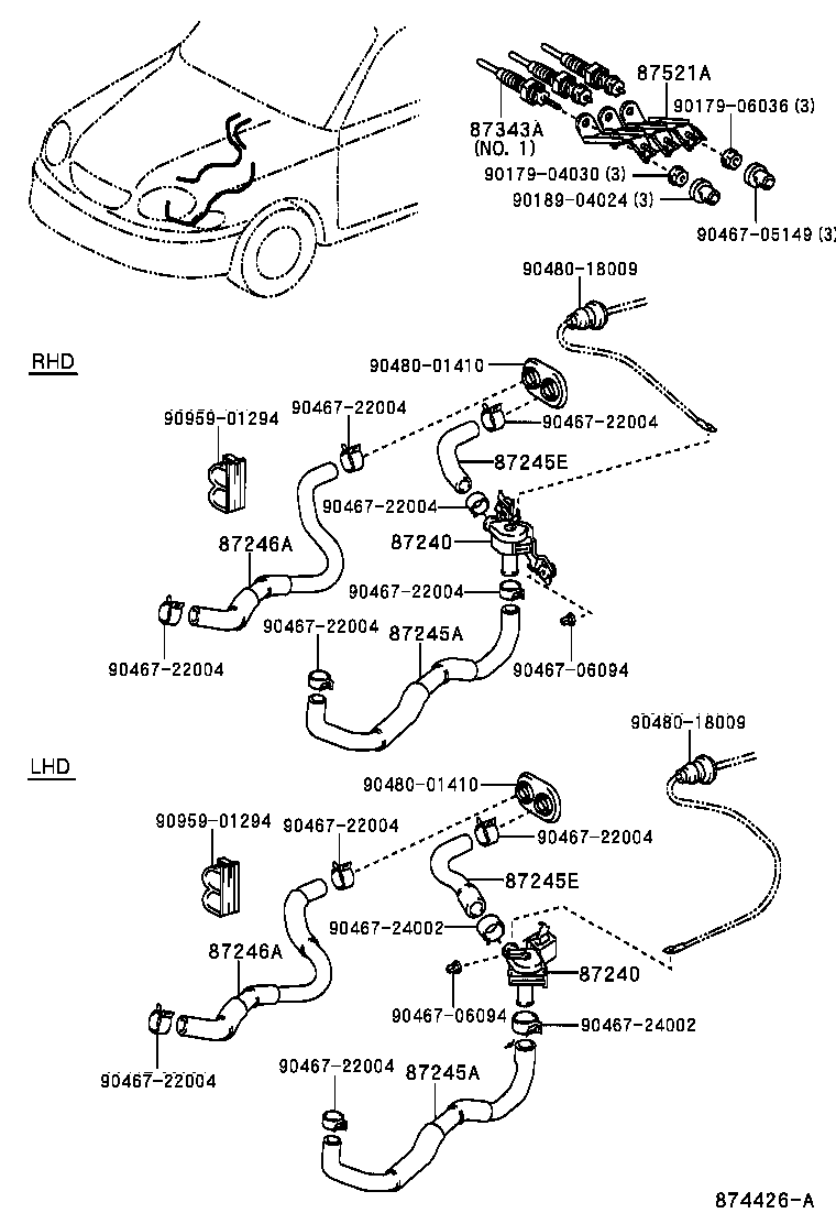 87240-02030 VALVE ASSY, HEATER WATER product image