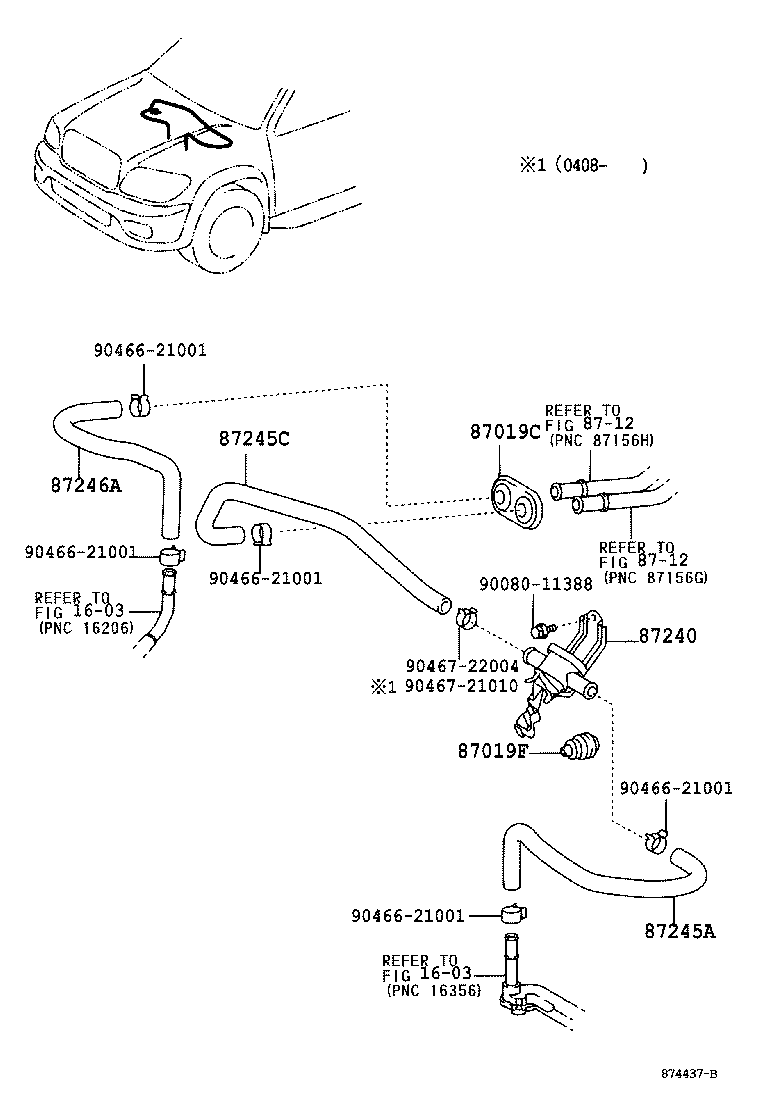 Toyota 87245-0C070 HOSE, HEATER WATER, INLET A