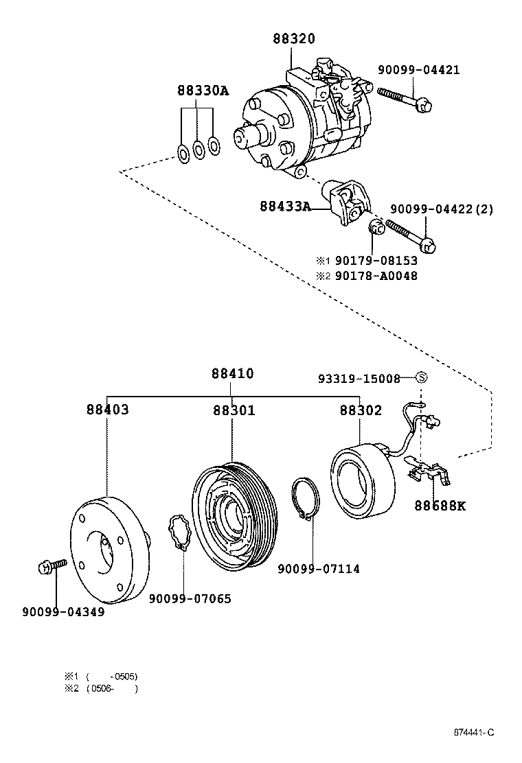Toyota 88320-0C100 COMPRESSOR ASSY, COOLER