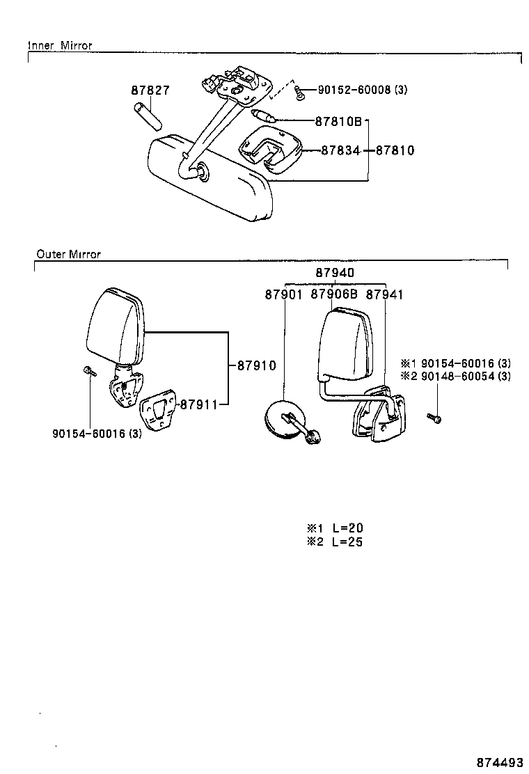 87094-95706 STAY SUB-ASSY, OUTER REAR VIEW MIRROR, UPPER LH product image