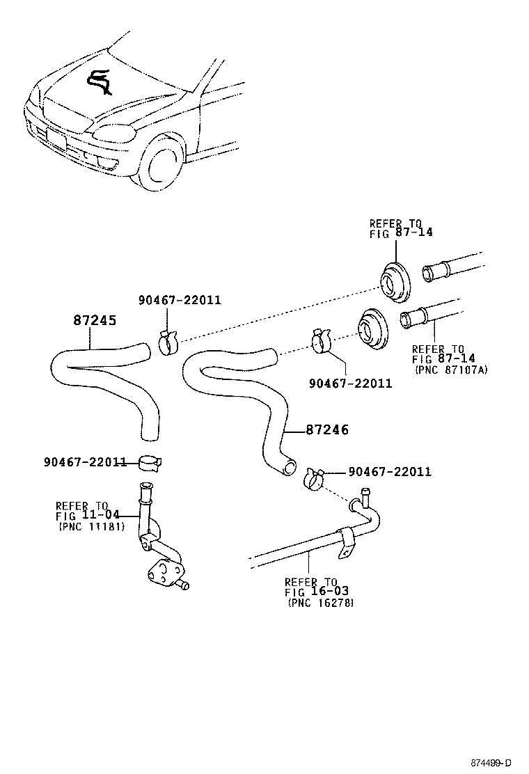 87245-2A740 HOSE, HEATER WATER, OUTLET product image