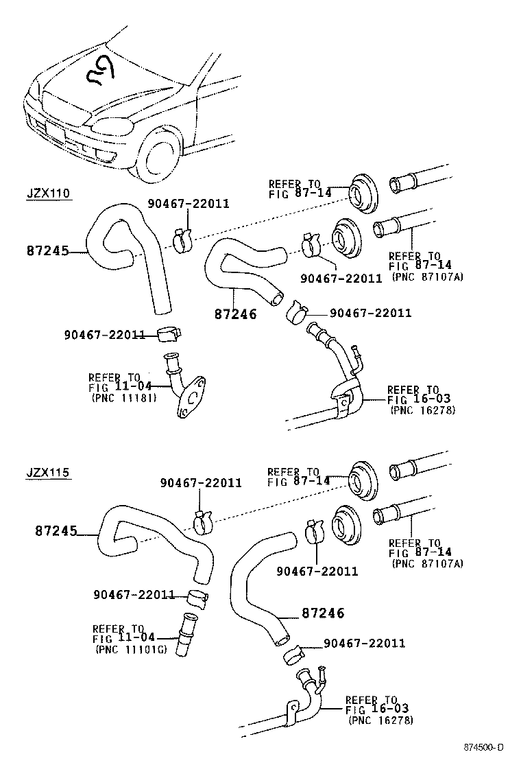87245-2A740 HOSE, HEATER WATER, OUTLET product image