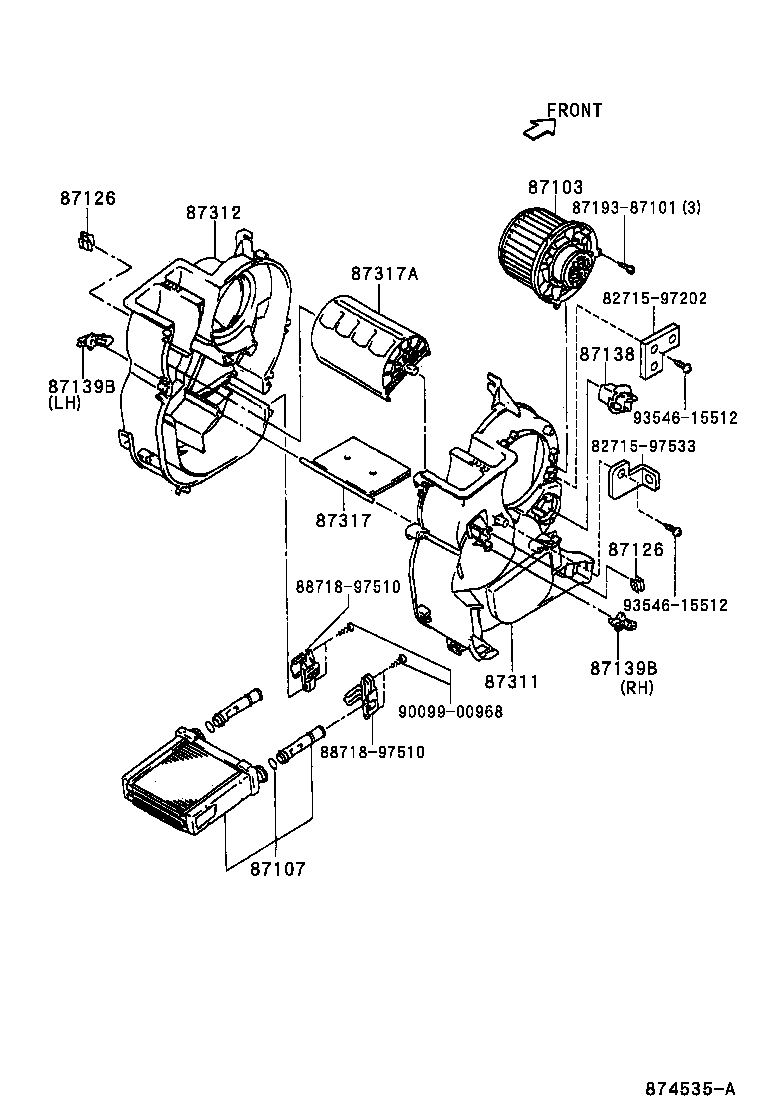 87103-97501 MOTOR SUB-ASSY, HEATER BLOWER, W/FAN product image