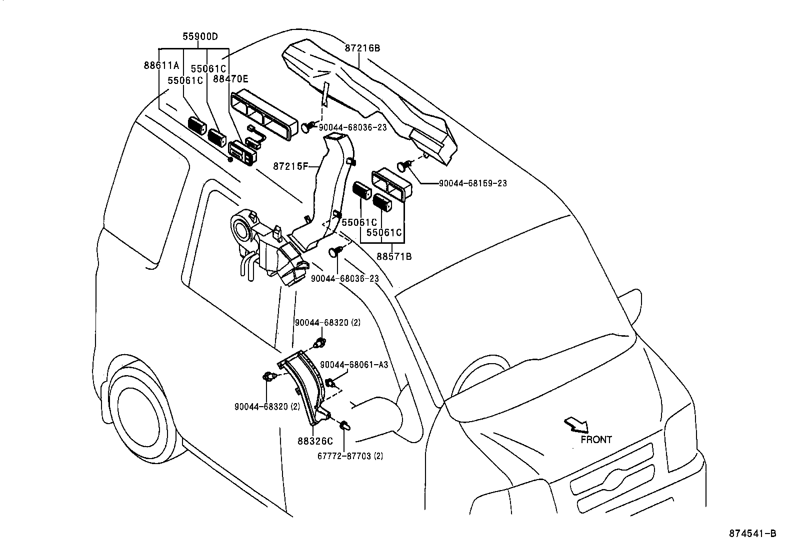55844-97503 DUCT, HEATER TO REGISTER, NO.2 product image