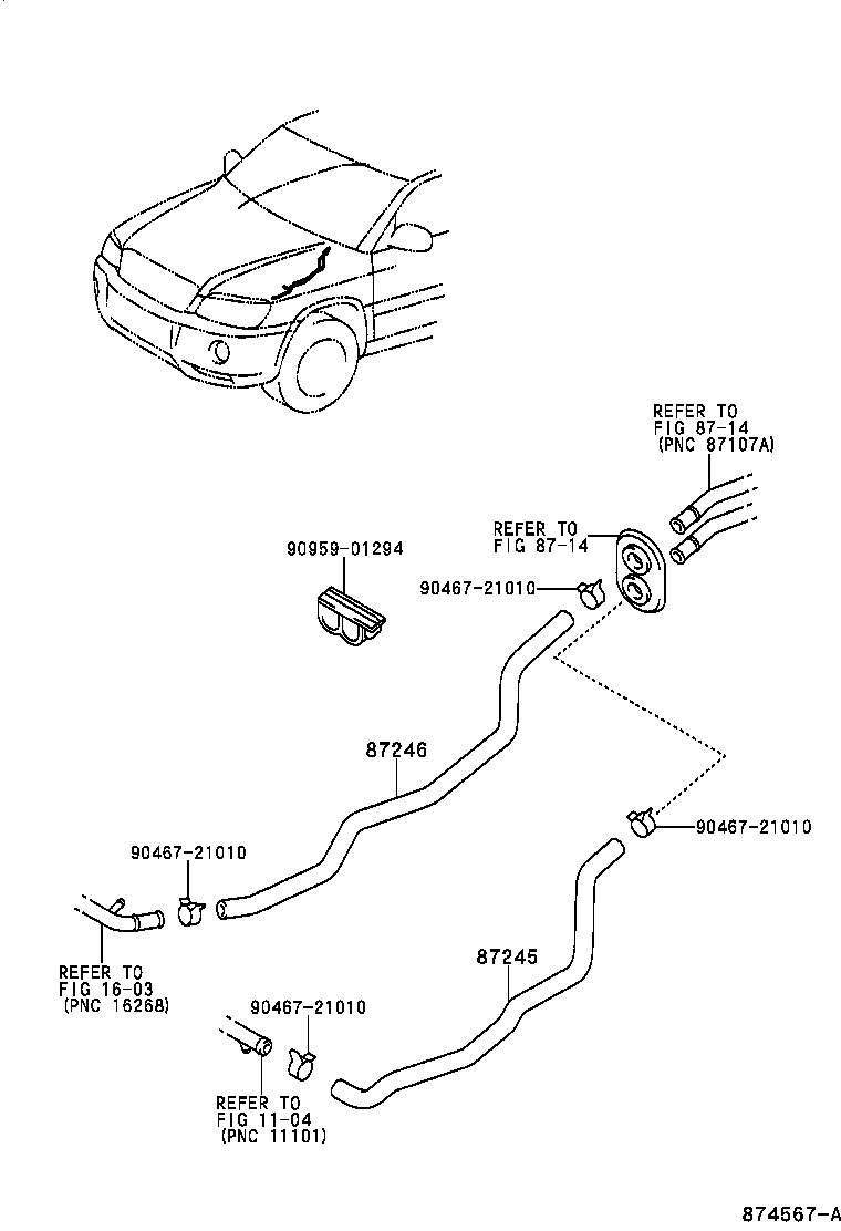 Toyota 99556-20200 HOSE, HEATER WATER, L