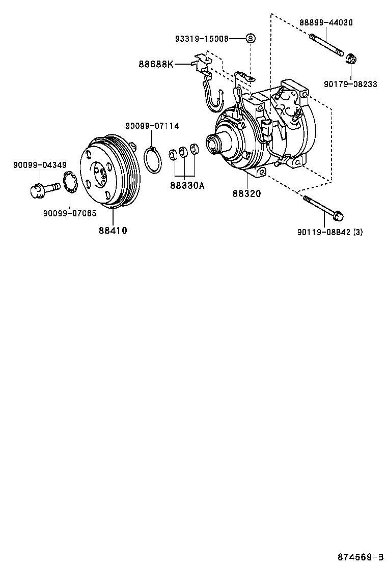 Toyota 88410-YC020 CLUTCH ASSY, MAGNET