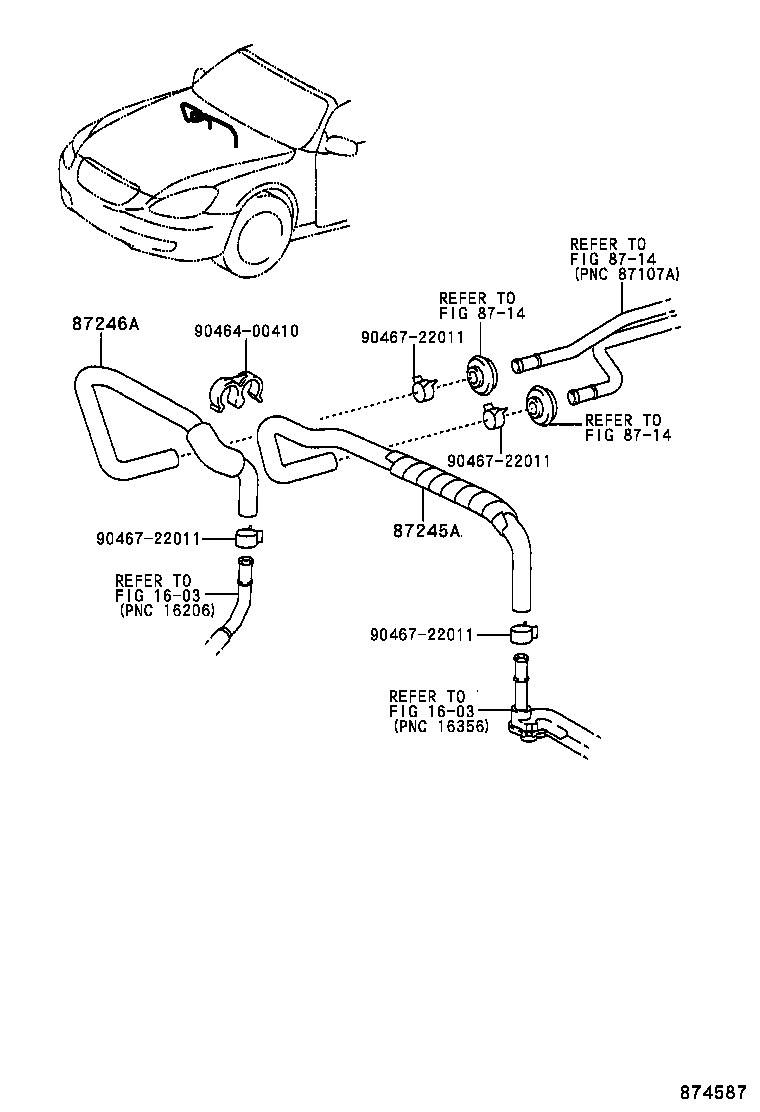 87245-24430 HOSE, HEATER WATER, OUTLET A product image