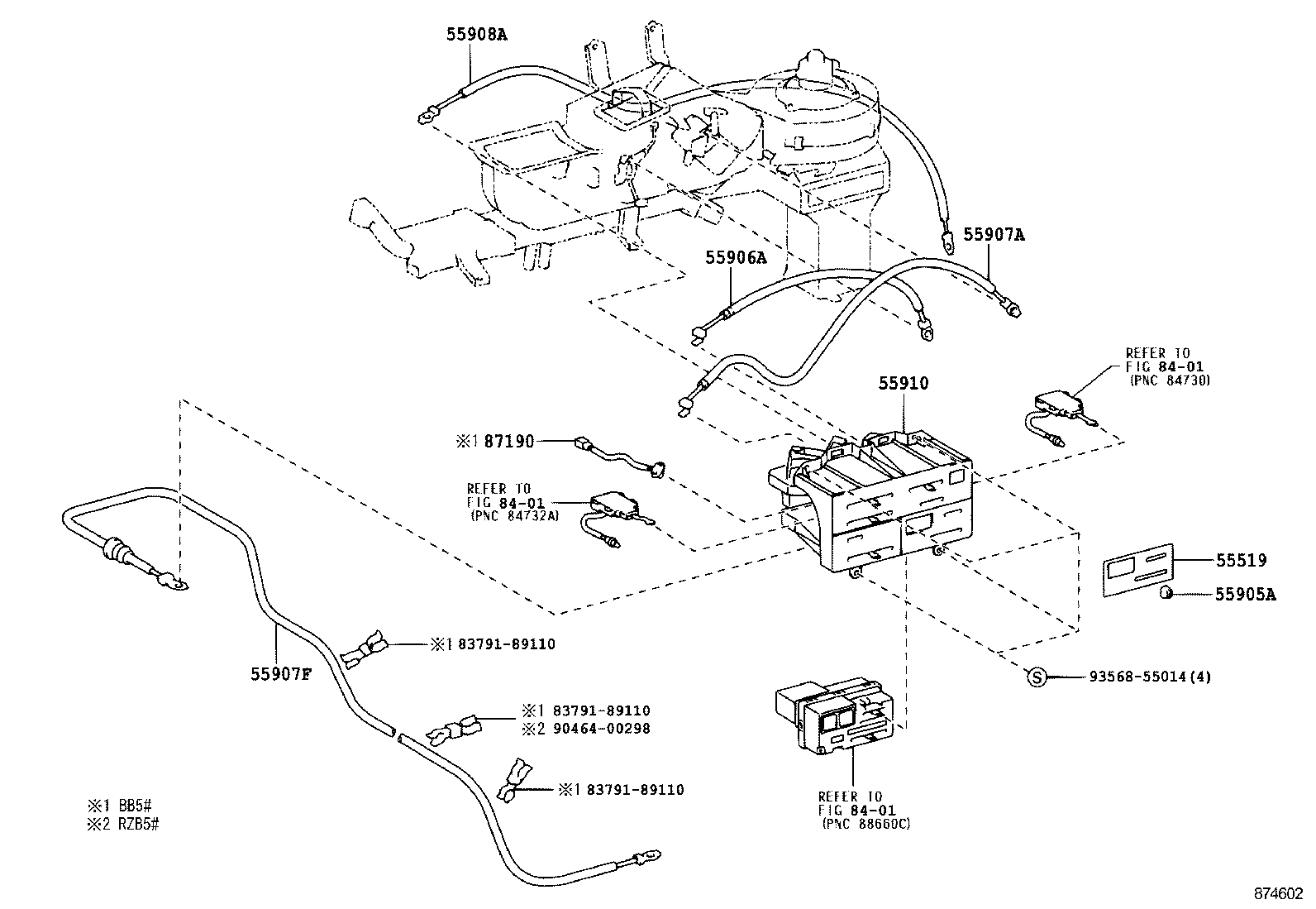 55907-36110 CABLE SUB-ASSY, WATER VALVE CONTROL product image
