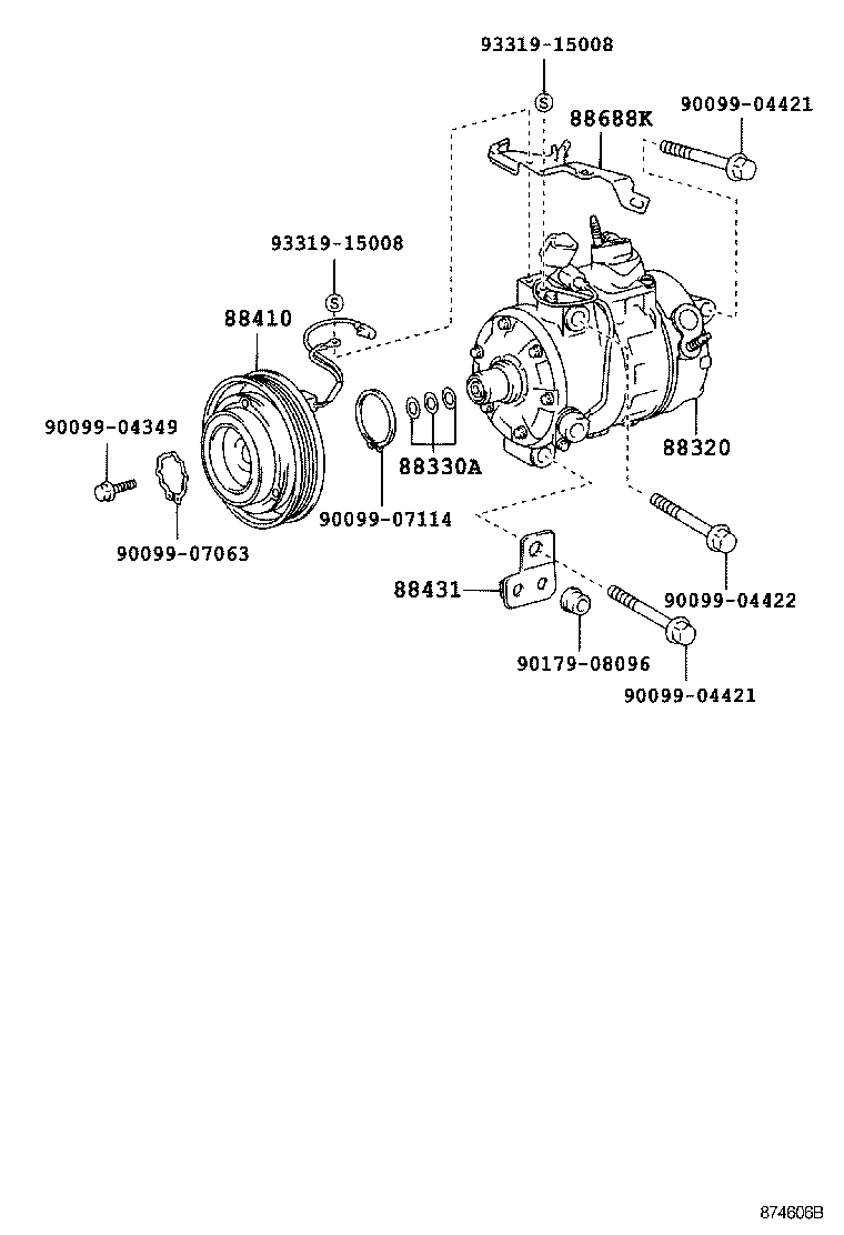 Toyota 88320-3A231 COMPRESSOR ASSY, COOLER