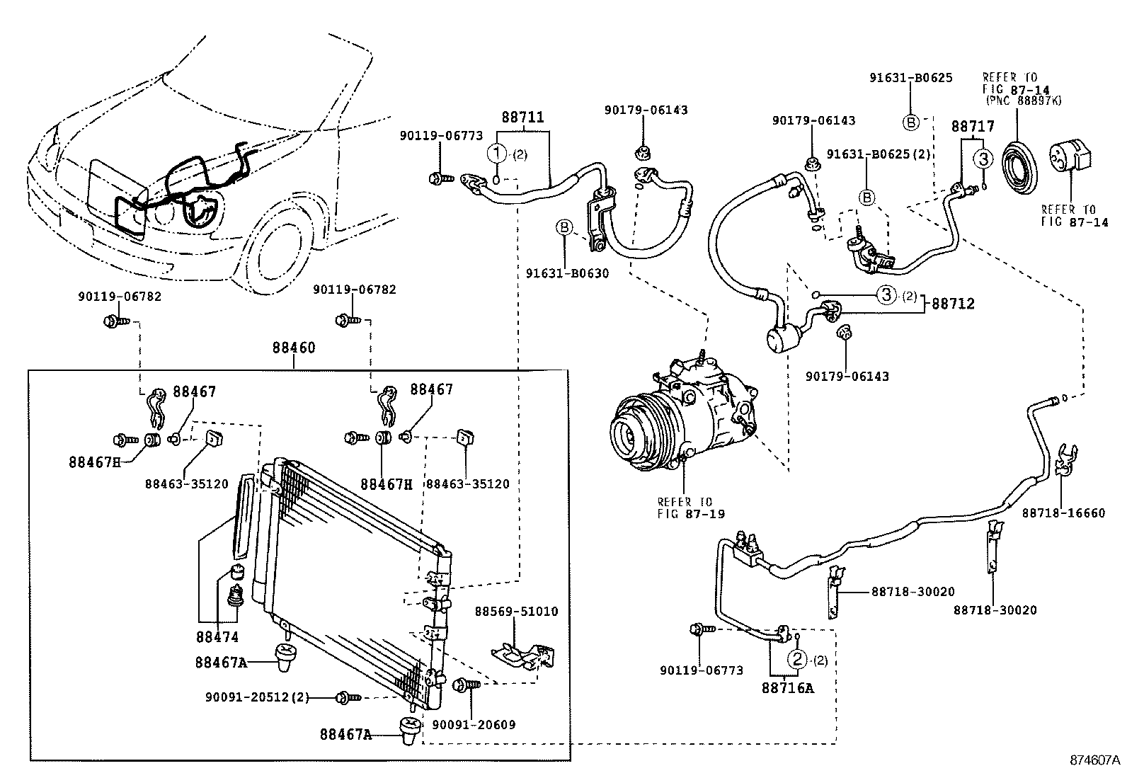 Toyota 88460-24091 CONDENSER ASSY, COOLER