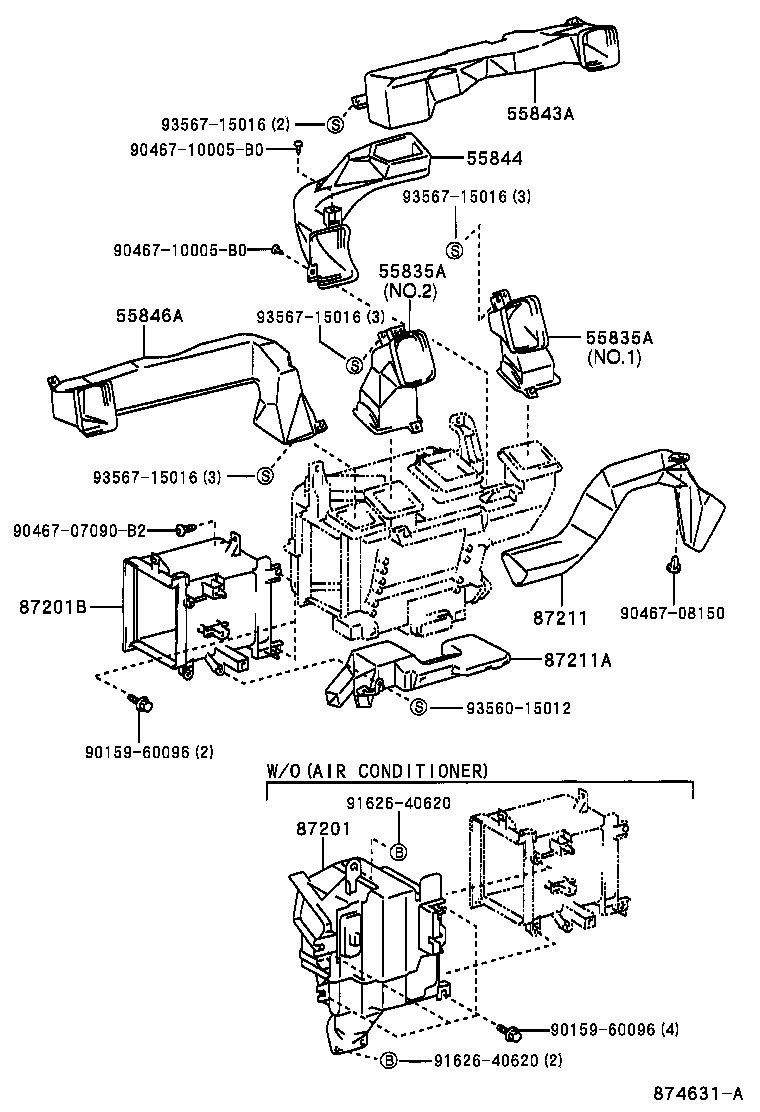 87201-37030 DUCT SUB-ASSY, AIR, NO.2 product image