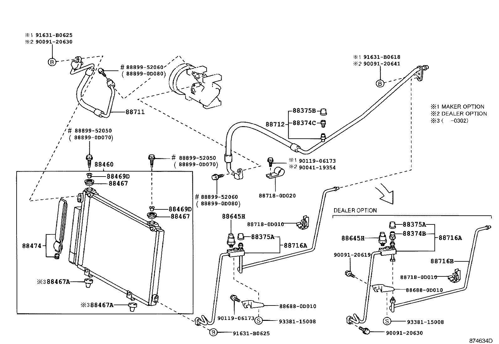 Toyota 88450-0D021 CONDENSER ASSY, COOLER