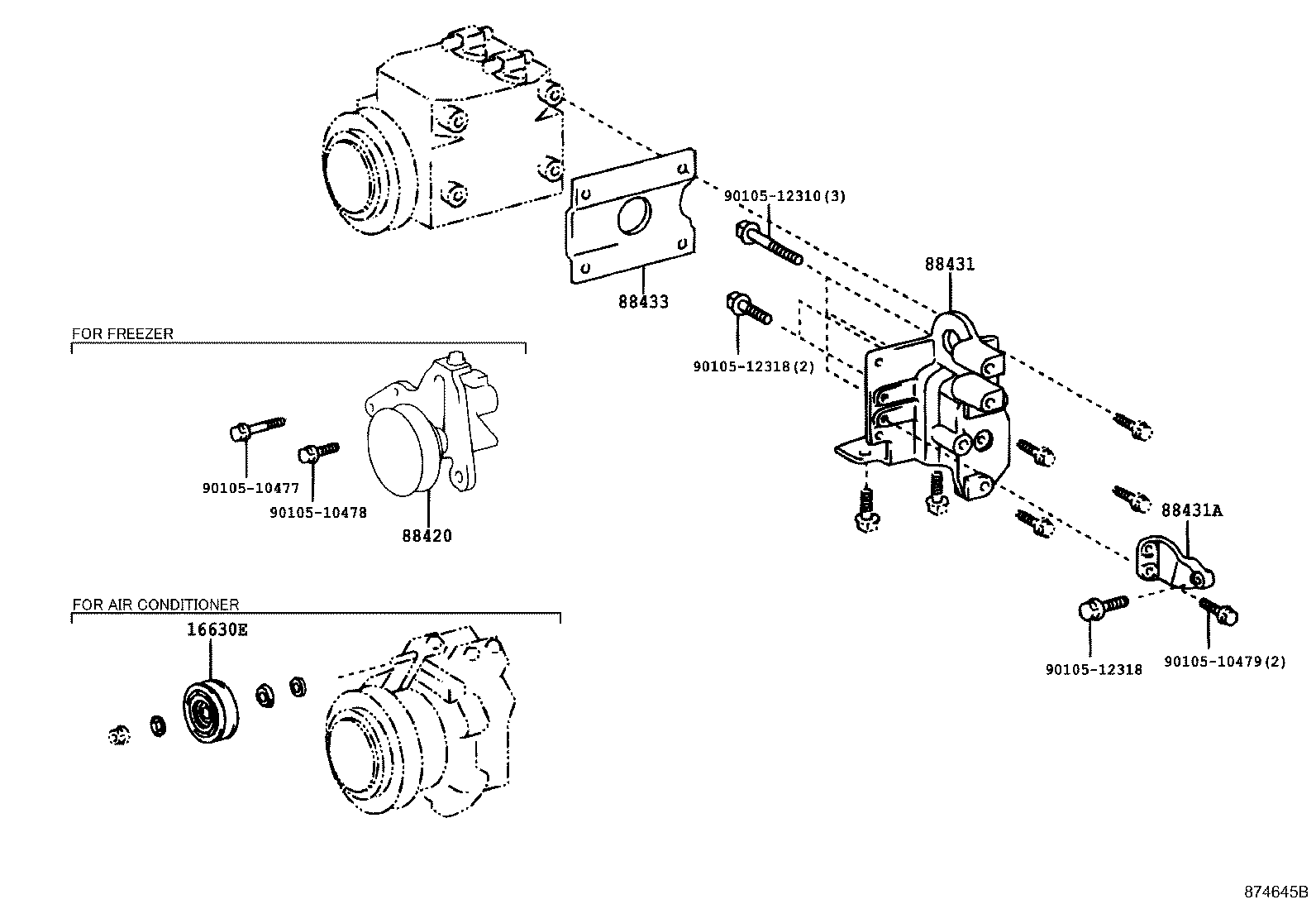 88345-37060 BRACKET, COMPRESSOR MOUNTING, NO.2 product image