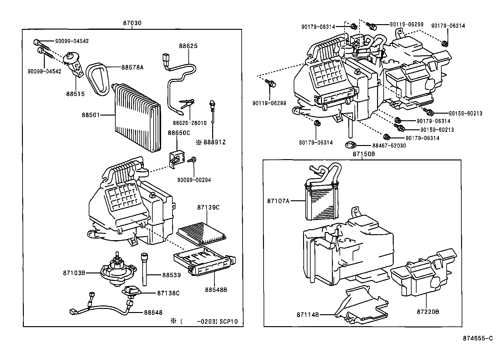 Toyota 88501-0D080 EVAPORATOR SUB-ASSY, COOLER, NO.1