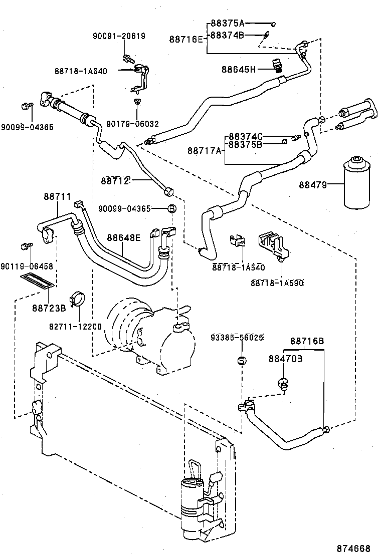 88704-12380 PIPE, COOLER REFRIGERANT SUCTION, A product image