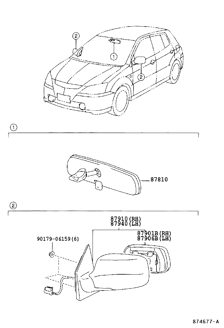 87931-2D100 MIRROR SUB-ASSY, OUTER REAR VIEW, RH product image
