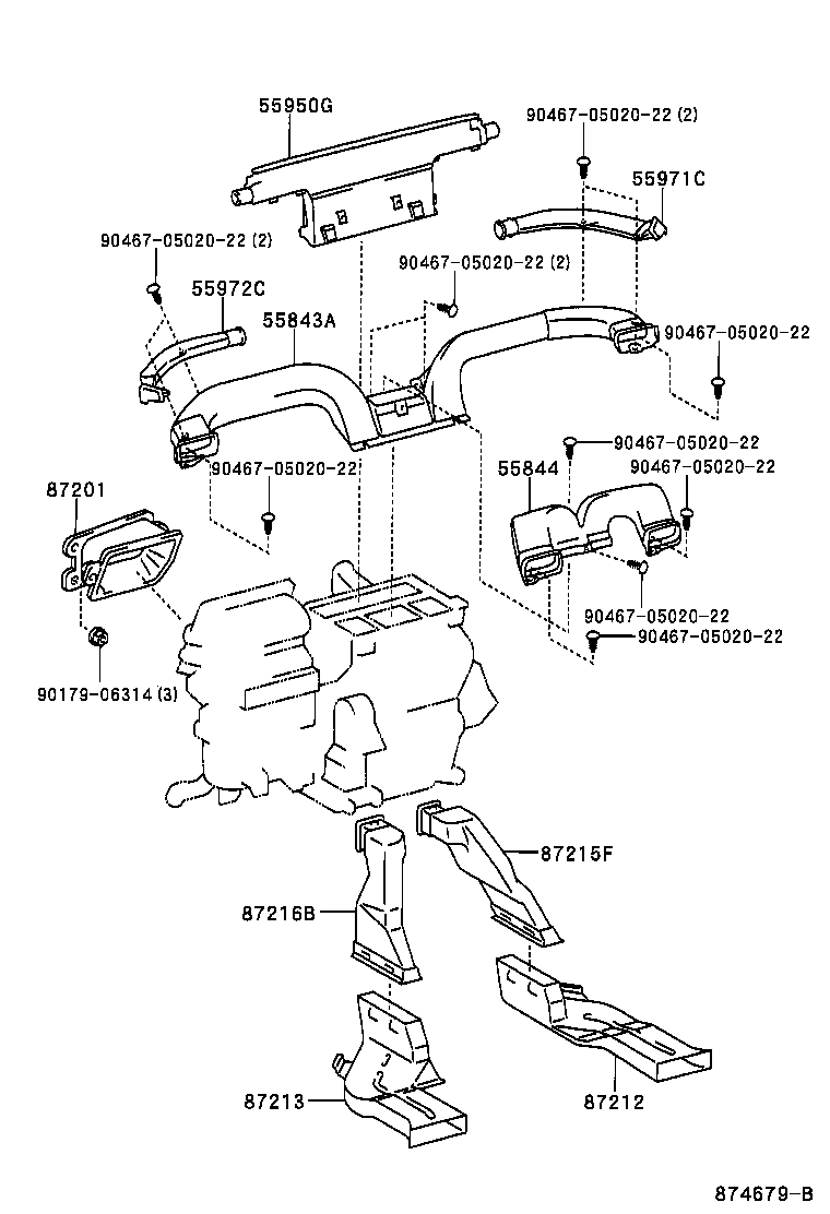 55844-12480 DUCT, HEATER TO REGISTER, NO.2 product image