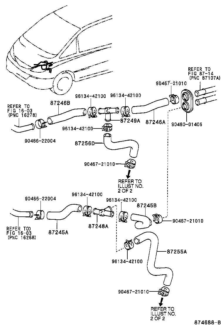 87207-28490 HOSE, HEATER WATER, OUTLET C product image