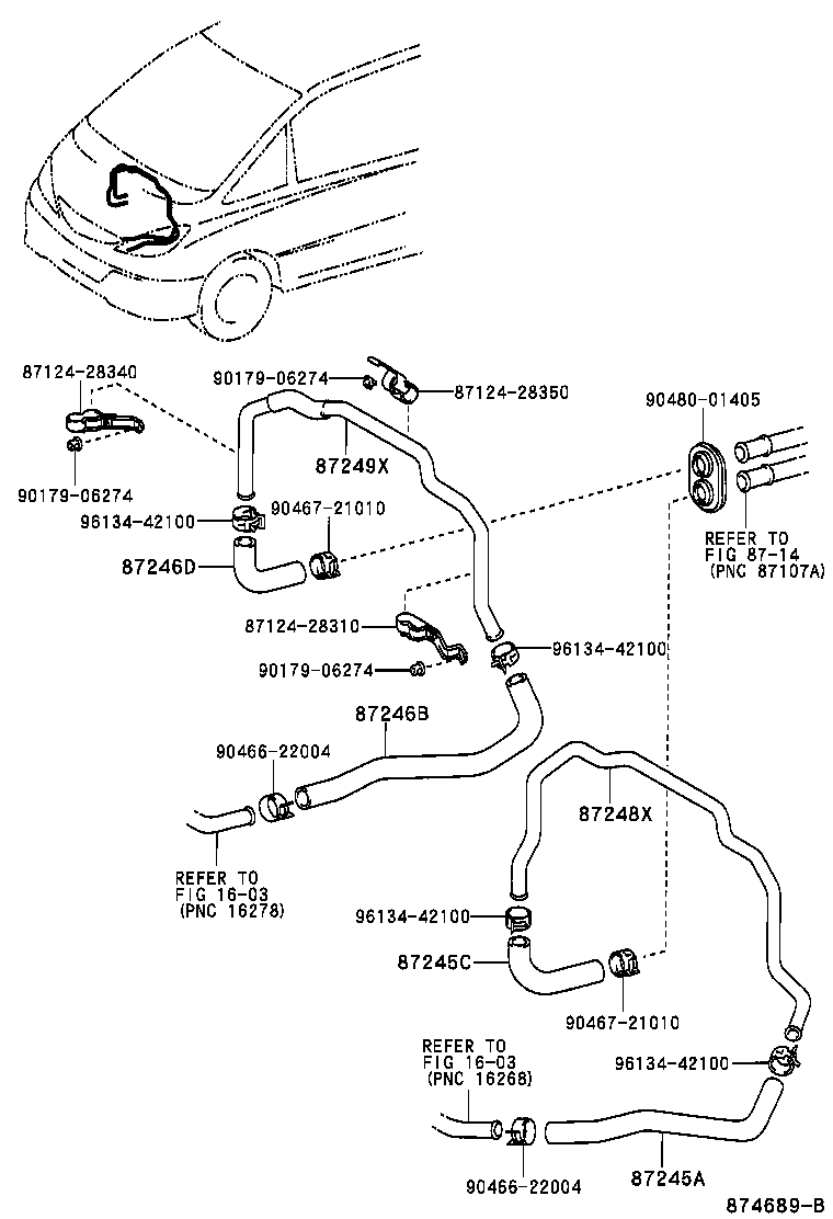 87207-28490 HOSE, HEATER WATER, OUTLET C product image
