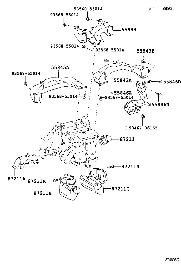 55844-24060 DUCT, HEATER TO REGISTER, NO.2 product image
