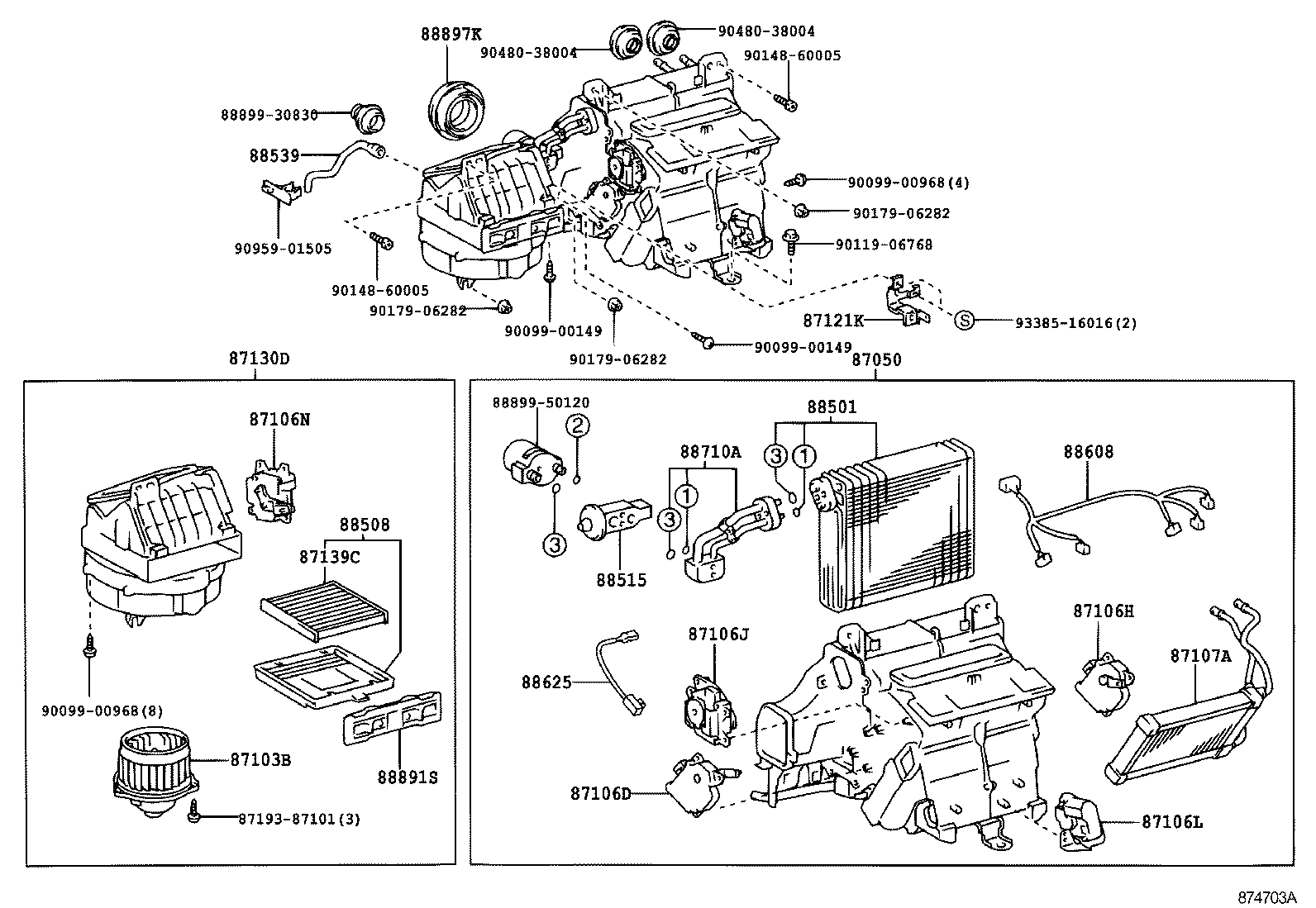 87103-30430 MOTOR SUB-ASSY, BLOWER W/FAN product image
